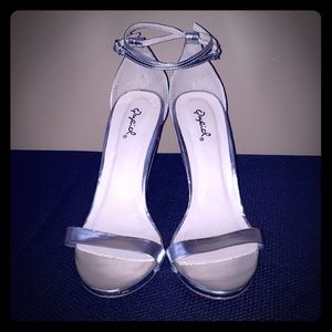 Shiny Silver High Heel Sandals